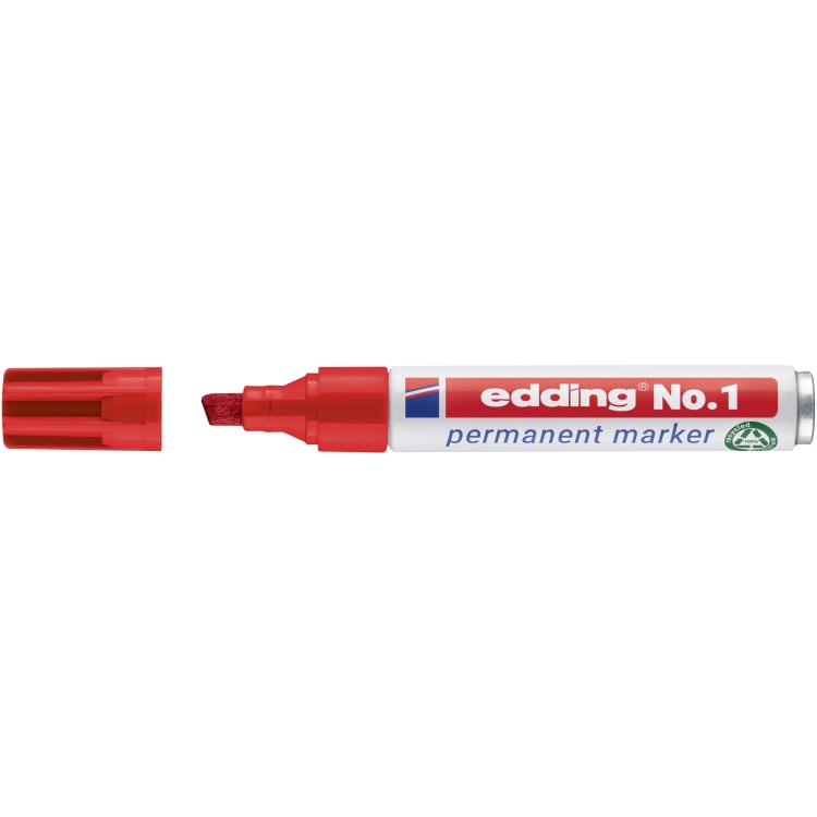 edding permanent marker No.1 1-5 mm chisel tip refillable red