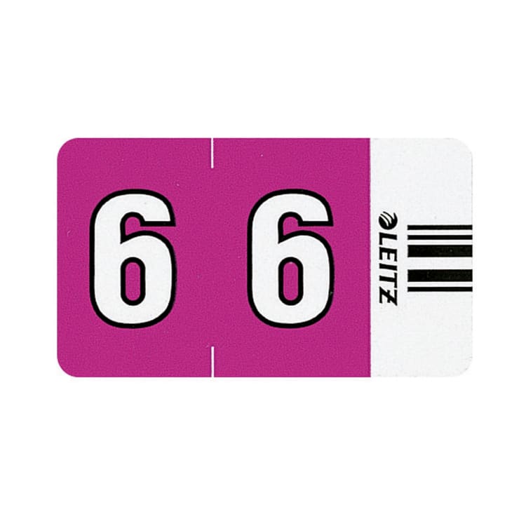 Leitz number tab Orgacolor 6 23x30 mm 100 pieces violet