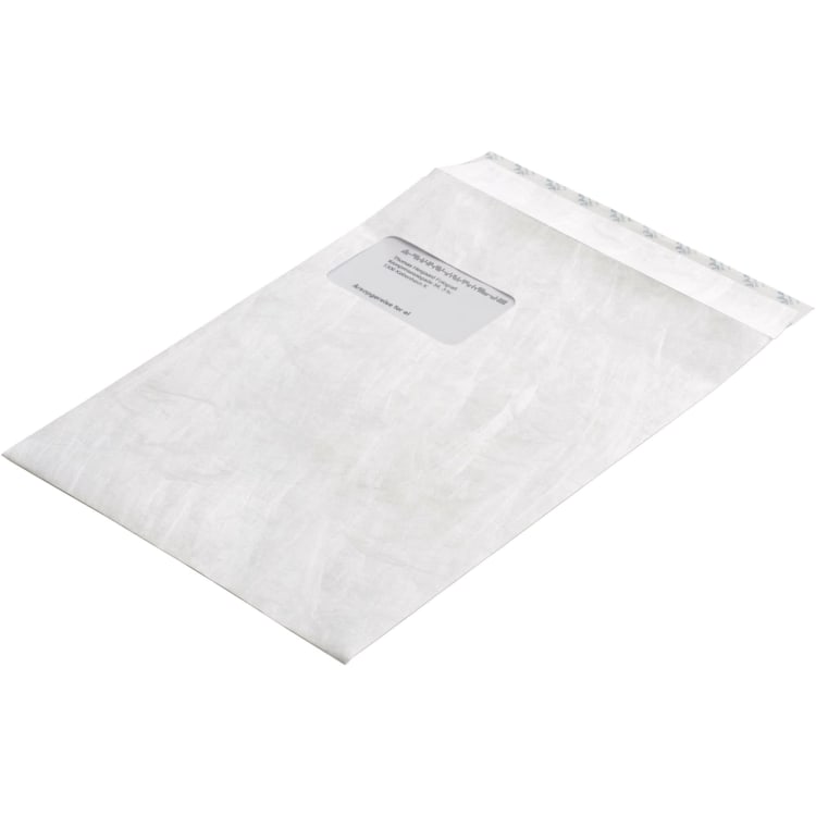 Tyvek Versandtasche C4 55 g mit Fenster haftklebend 100 Stück weiß