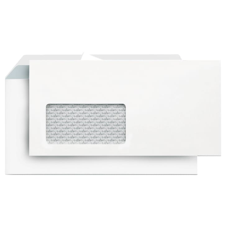 Envelope Lettersafe DL with window 80 g peel & seal 500 pieces white
