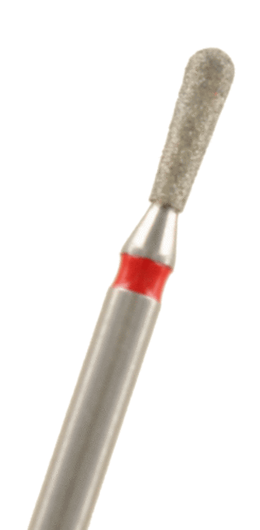 Diamant Birne rund lang Körnung: Rot (fein, 1 Packung á 5 Stück)