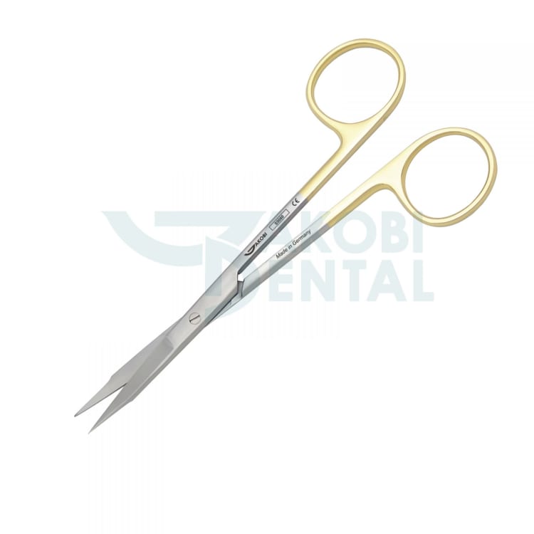 Surgical scissors Goldmann-Fox S 5080, serrated, straight, 130mm, TC, stainless steel