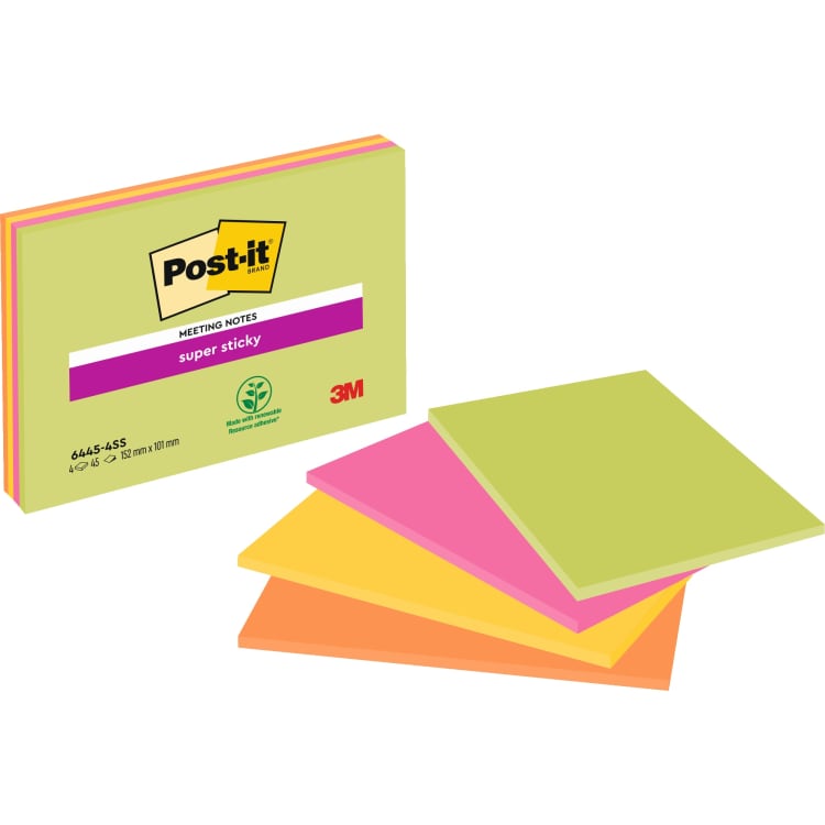 Post-it sticky notes Super Sticky Meeting Note 152x101 mm