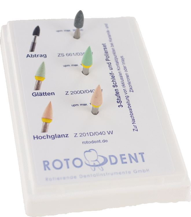 Diamantschleifer / Diamantpolierer Set für Zirkon & Keramik Stufe: Vorpolitur / Glätten / Hochglanz (1 Packung á 1 Set)