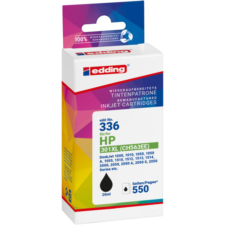 edding Tintenpatrone wie HP No. 301XL (CH563EE) schwarz