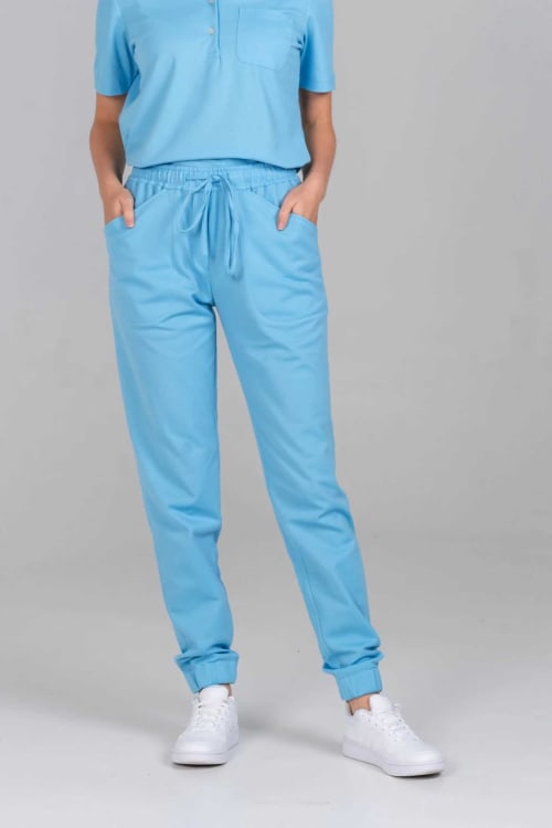 Van Laack Jersey Trousers Gummibund MWW-H5 Skyblue L