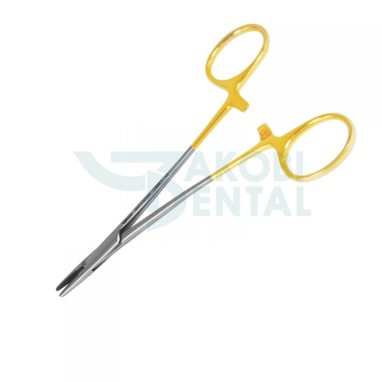 Needle holder Halsey NH 5037, 130mm, beaks serrated, stainless steel, Tungsten Carbid inserts (TC)