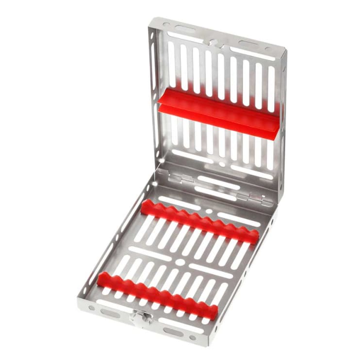 Gammafix® washing tray, for 9 instruments, silicone inserts in red