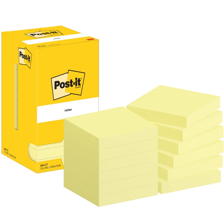 Post-it sticky notes Notes 76x76 mm 12x100 sheets yellow