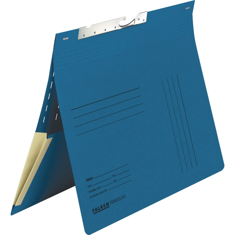 Falken suspension file folder commercial binding slot expanding pocket blue