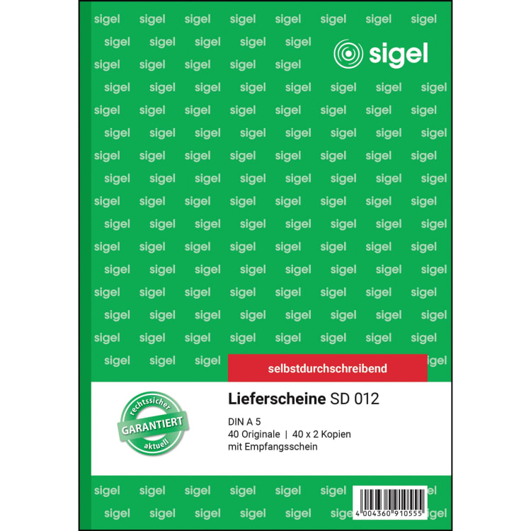 Sigel delivery note A5 self-copying 3x40 sheets