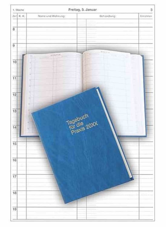 Tagebuch 2025 blau Faden