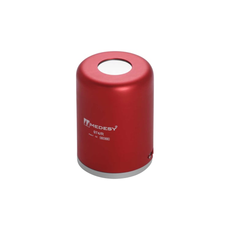 Cotton wool dispenser made of aluminium, red