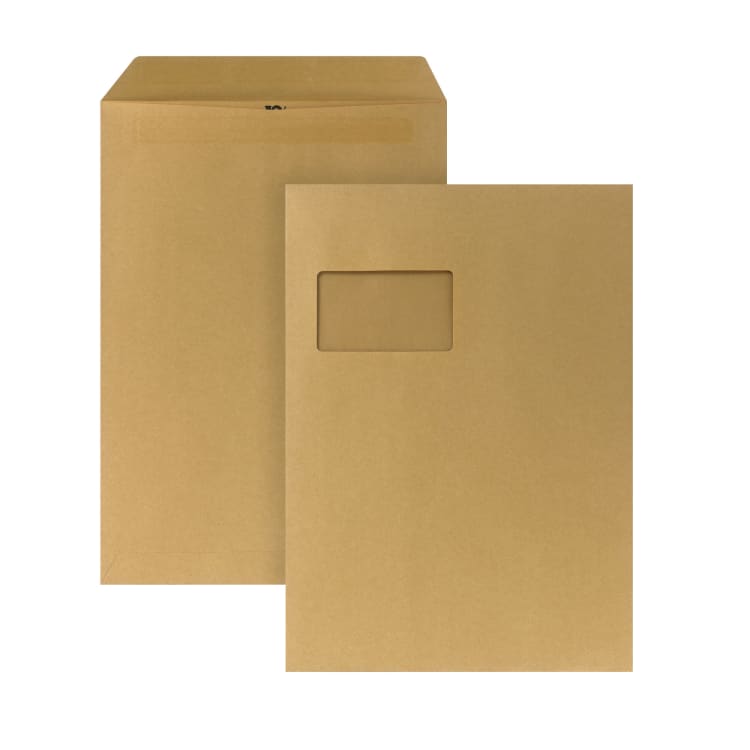 Posthorn mailing bag C4 with window self-adhesive 250 pieces brown