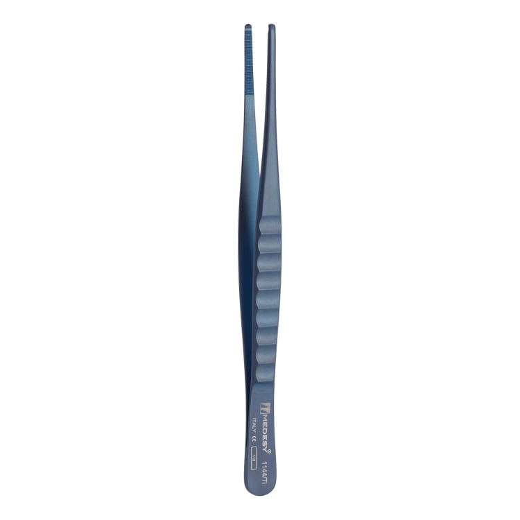 Tweezers for pins and abutments 15.5 cm, straight, titanium