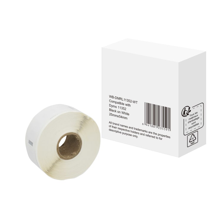 Label compatible with Dymo 25x54 mm black on white 500 pieces