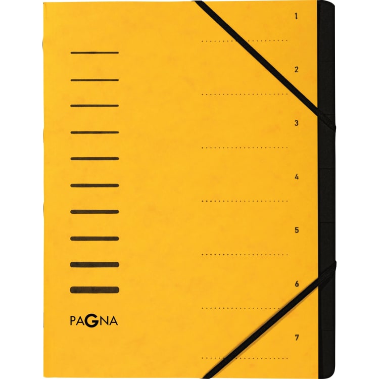 Pagna sorting folder 7 compartments pressboard yellow