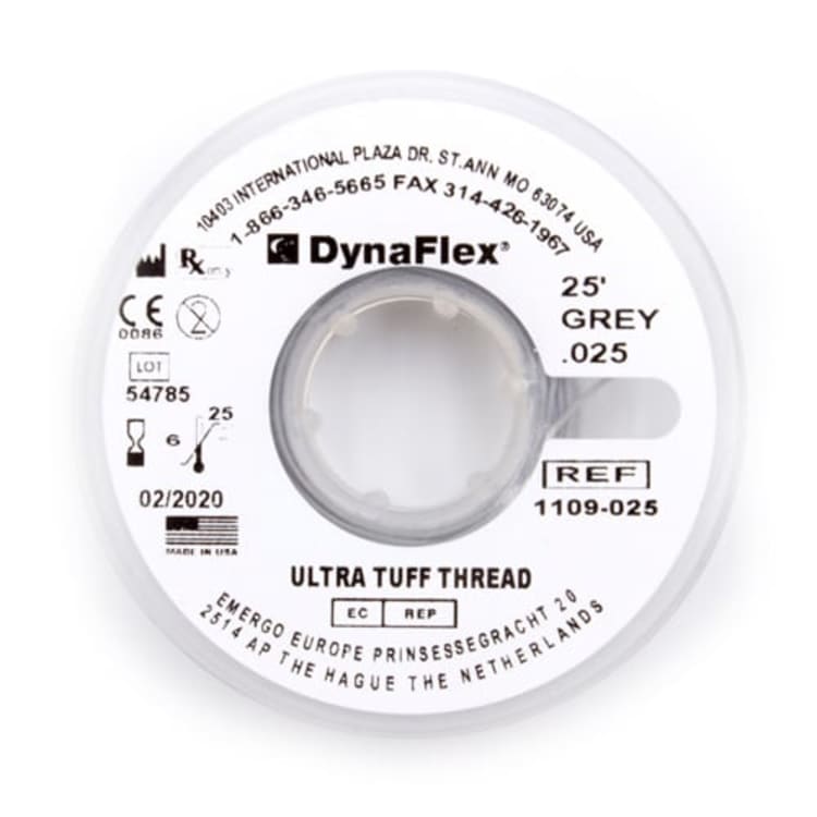 Elastic Thread opgeruwd .025 grijs 25 inch spoel