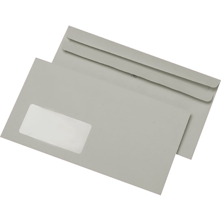 MAILmedia envelope 125x229 mm with window self-adhesive 1,000 pieces grey