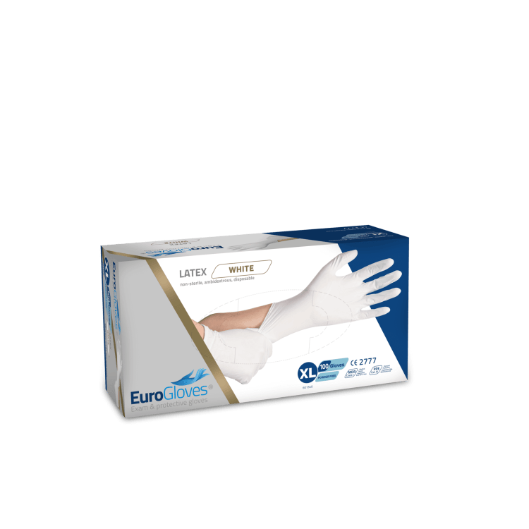 Eurogloves Latex Poedervrij White (Size XL, 100 pcs)
