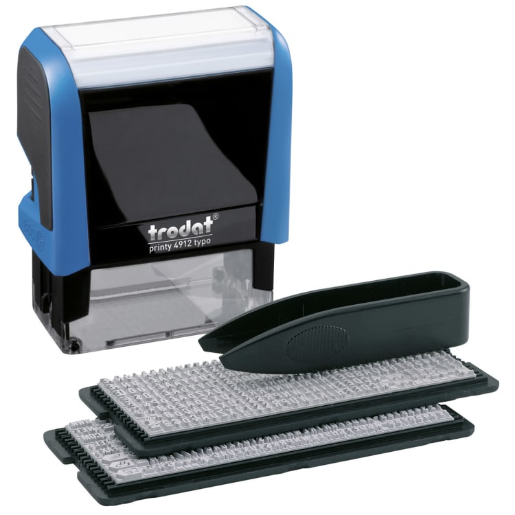 trodat Textstempel Typo Printy 47x18 mm schwarz/blau