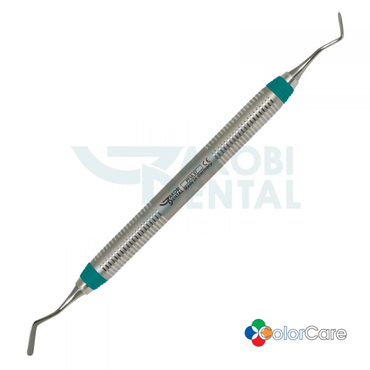 Plastic filling instrument # PFIA6 2.25 / 2.8mm, stainless steel, ColorCare handle # 7, Colour: green