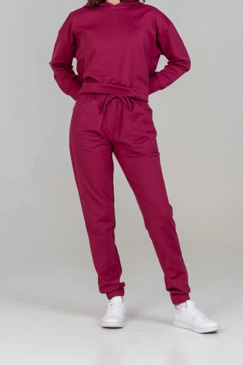 Van Laack Jersey Trousers Gummibund MWW-H5 Cranberry XXL