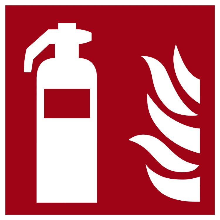 Information sign fire extinguisher 15x15 cm rigid PVC