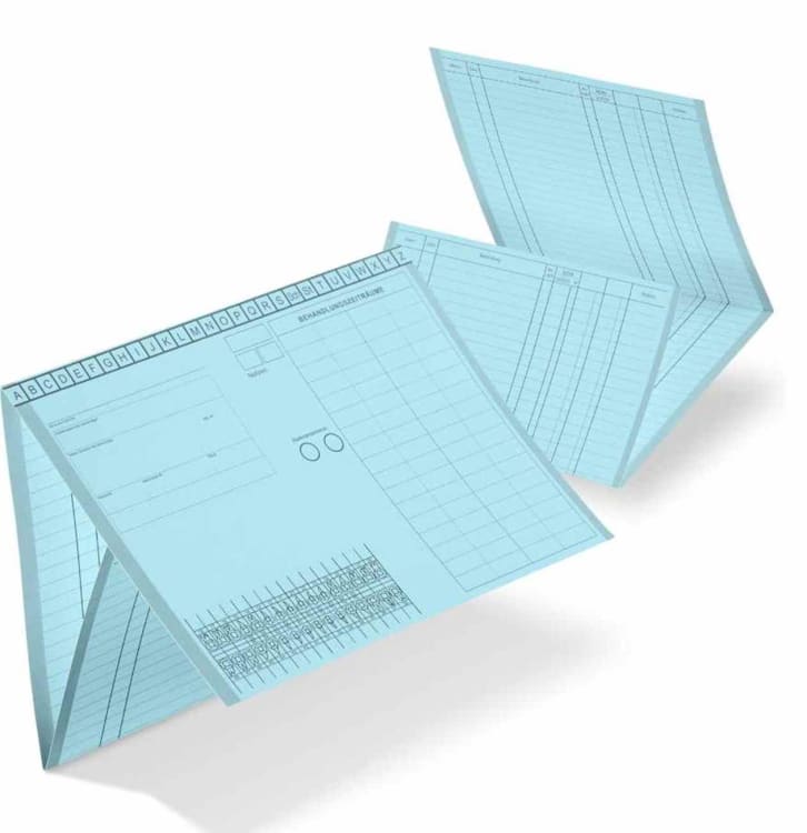 Kartei-Faltmappe A5 blau 100St