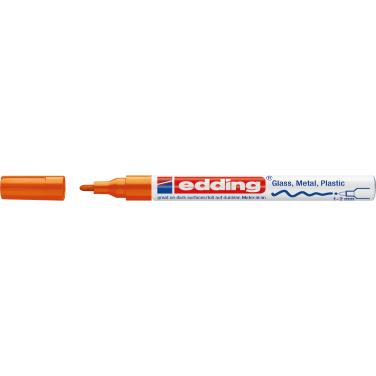 edding permanent marker 751 1-2 mm bullet tip orange