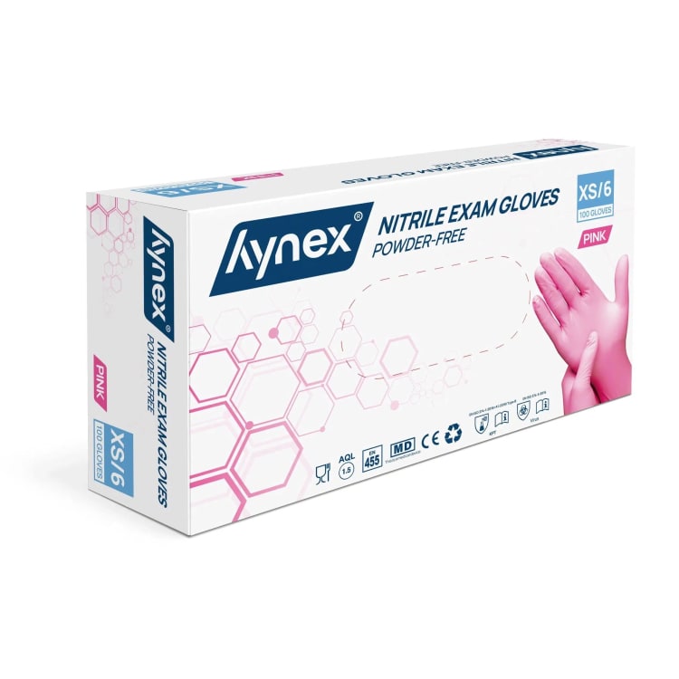 INTCO powder-free nitrile gloves, pink, 3.5 g (100 pcs)