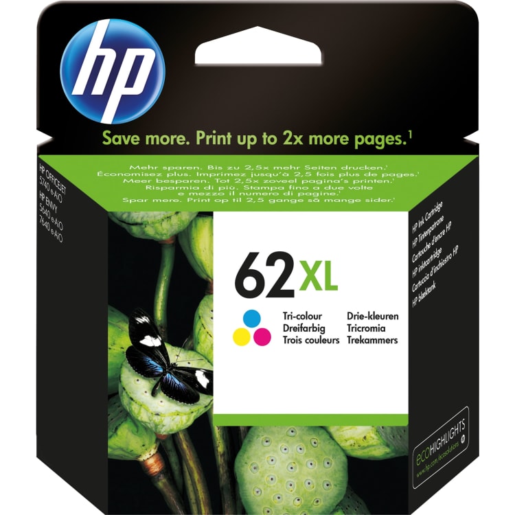 HP ink cartridge 62XL 415 pages cyan/magenta/yellow