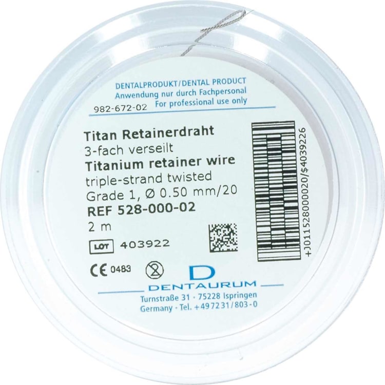Titan Retainerdraht 0,5mm/20 2M Rl