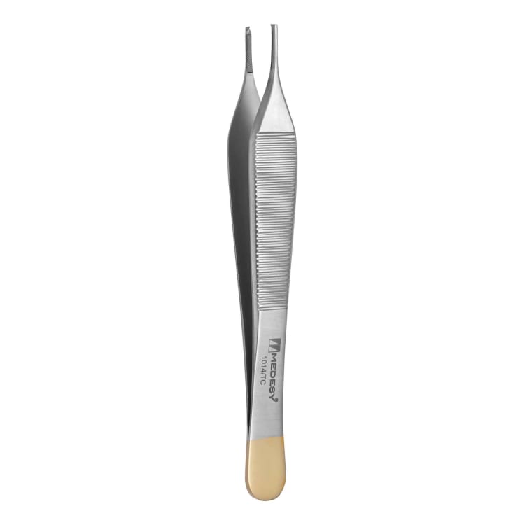 TC Micro Adson, surgical tweezers straight 12.0 cm, 1x2 teeth