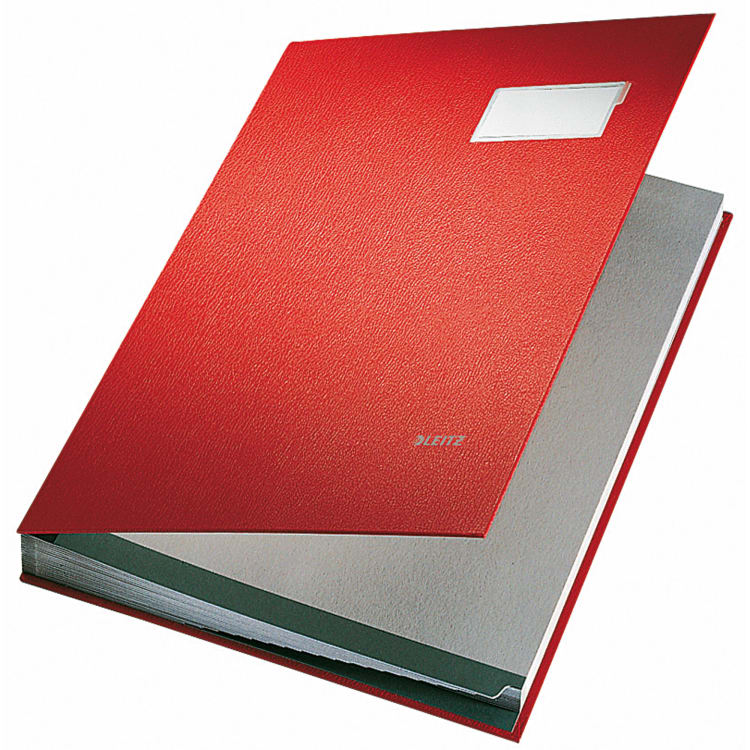 Leitz signature book A4 10 compartments grey board red