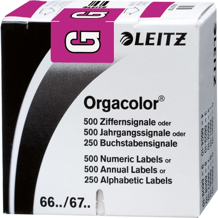 Leitz letter tab Orgacolor G 250 pieces violet