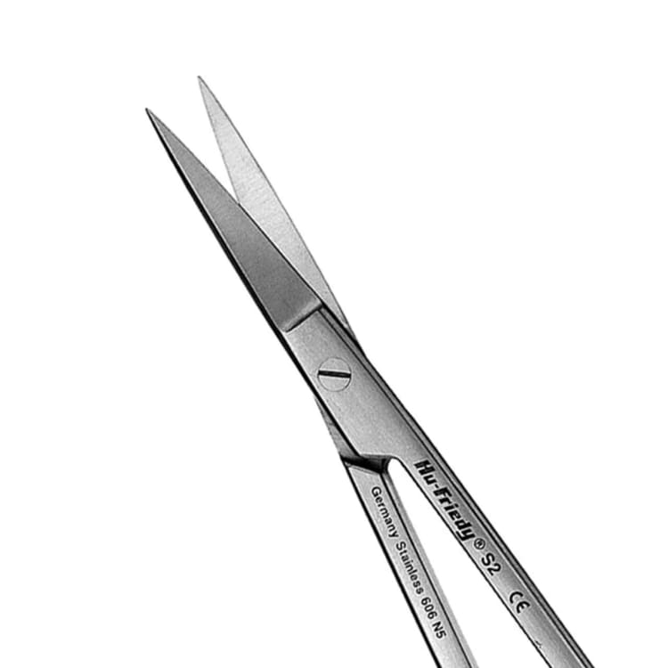 Schere 2-16cm spitz/gez. ger.