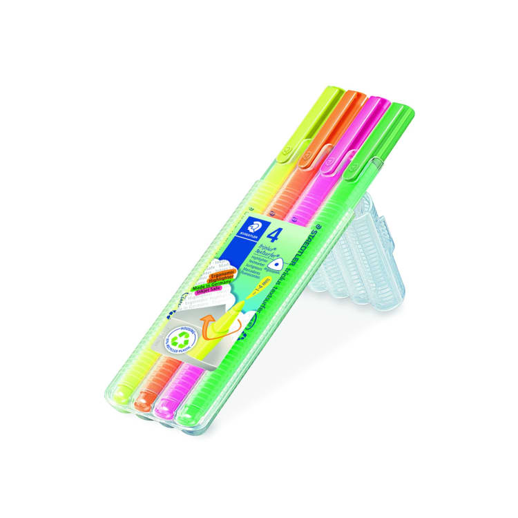Staedtler Textmarker triplus 362 4er Etui gelb/pink/orange/grün