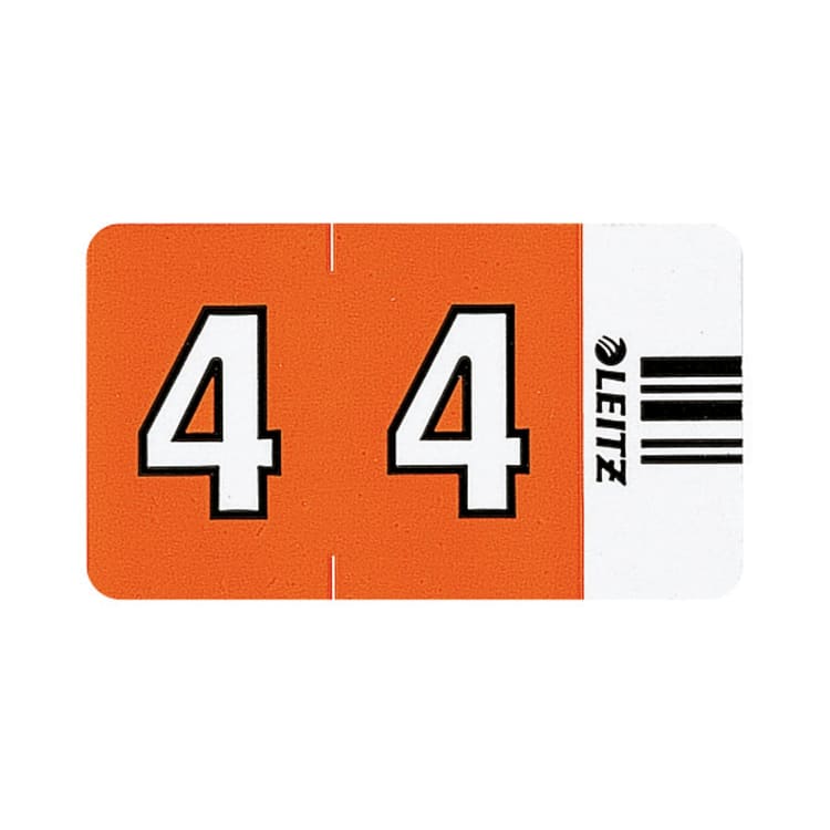 Leitz number tab 4 Orgacolor 23x30 mm 100 pieces orange