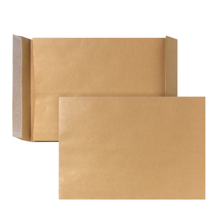 Posthorn gusset envelope C4 40 mm block bottom peel & seal 200 pieces brown