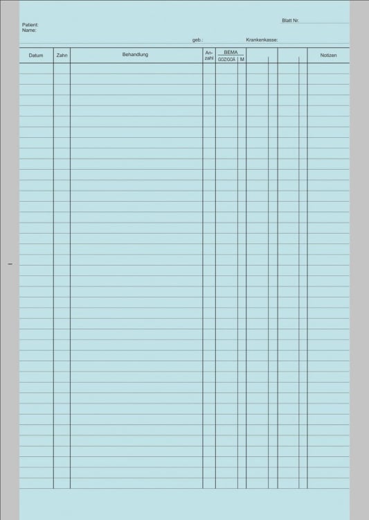 Einlageblatt A kopfgel. blau Pa