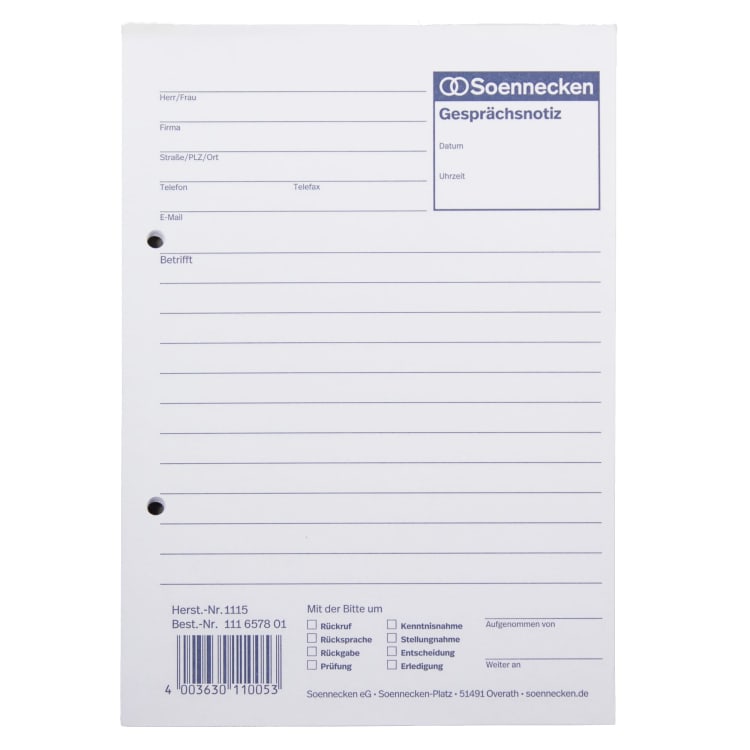 Soennecken conversation note A5 50 sheets white