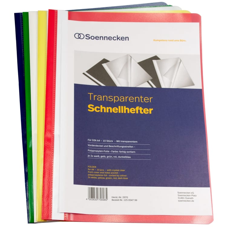 Soennecken flat file A4 PP 10 pieces assorted