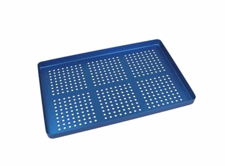 Euronda Alu Normtray Boden Blue Gelocht