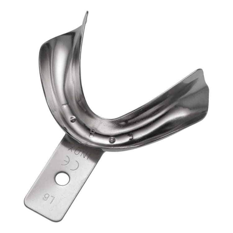 Impression tray, smooth, edentulous, L6, lower jaw XL