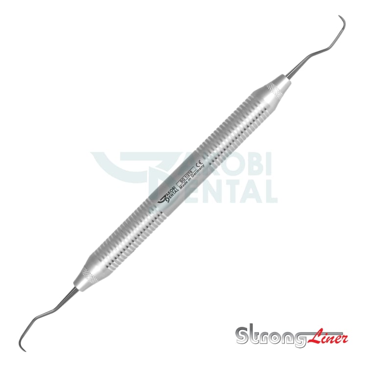Implant-Curette Gracey 1/2, standard, StrongLiner handle # 6, working ends made of titanium