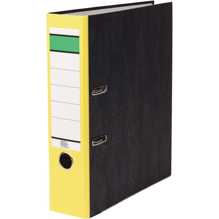 Ring binder A4 80 mm recycled board yellow