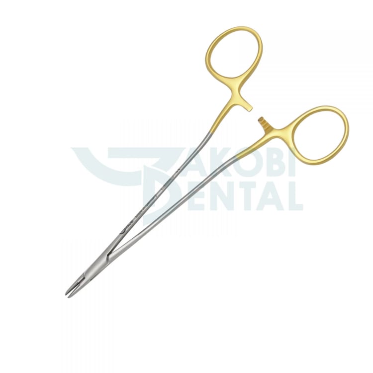 Needle holder Swedish Model NH 5052, stainless steel, straight, 150mm, Tungsten Carbid inserts (TC)
