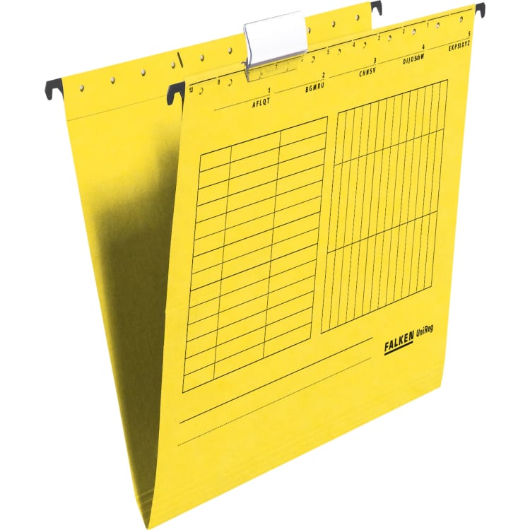 Falken suspension folder open at side 5 pieces yellow