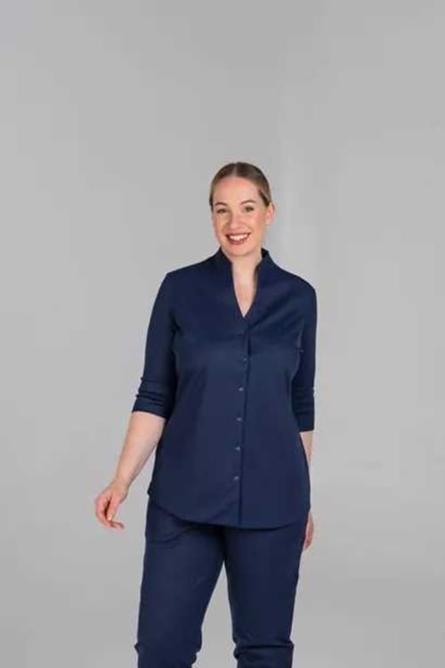 Van Laack Top Kelchkragen 3/4 Arm MWW-S23 Midnight L